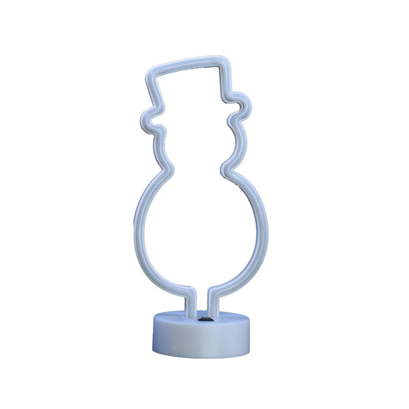 Led Neon Snowman Shape Lamp - Yellow - إضاءة